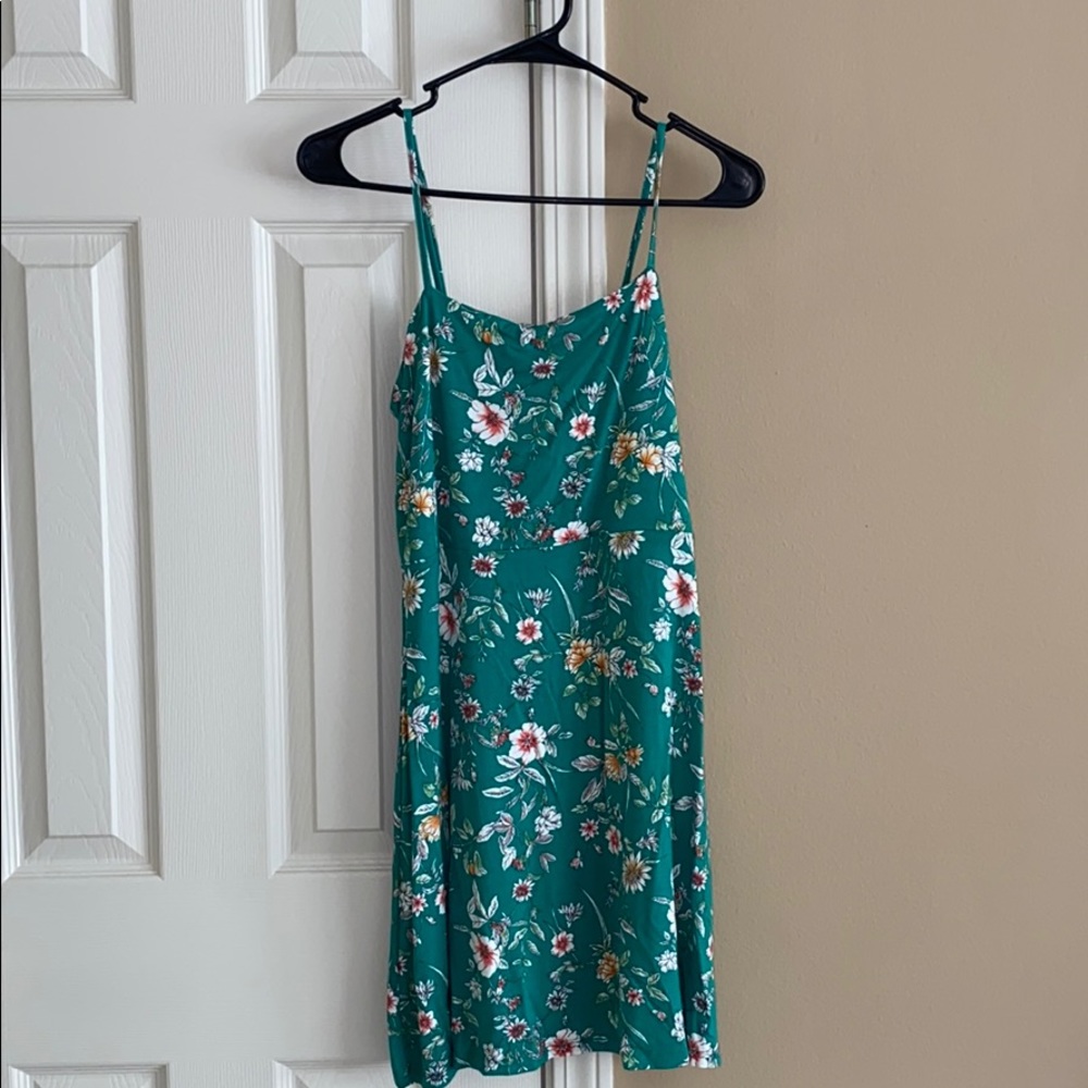 Green floral dress